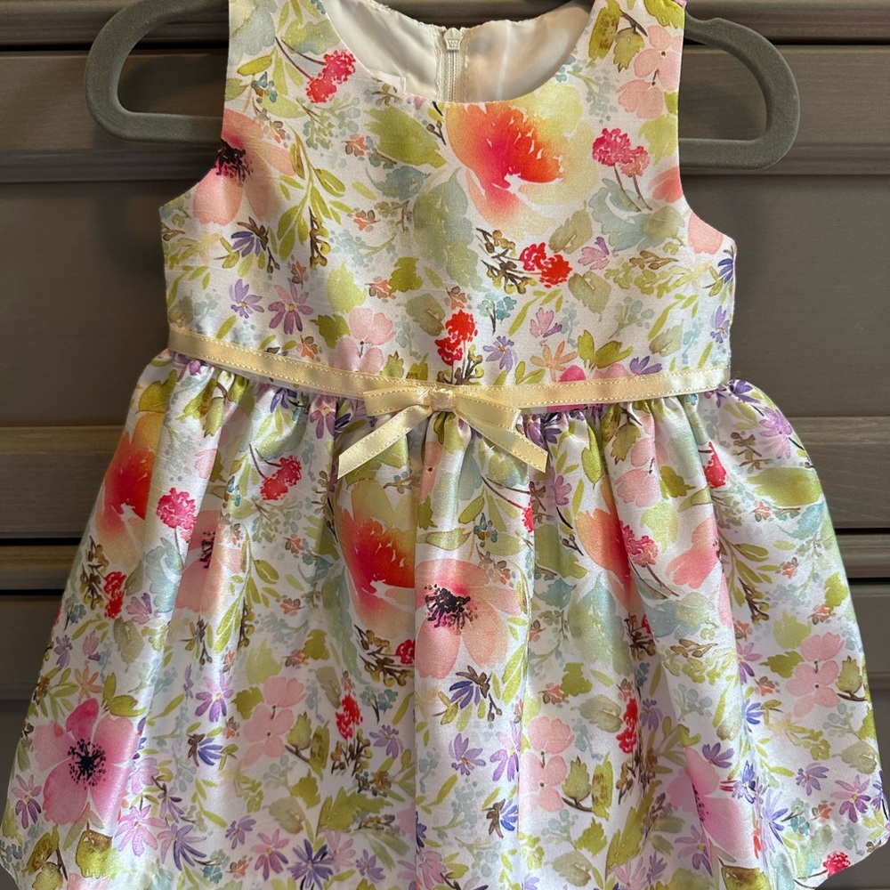 Floral Kids Toddler Girls Dress with Bow